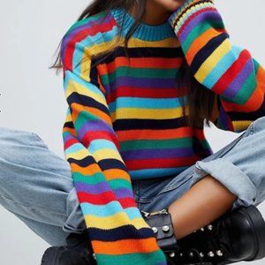 Ragged Priest oversized rainbow stripe sweater S